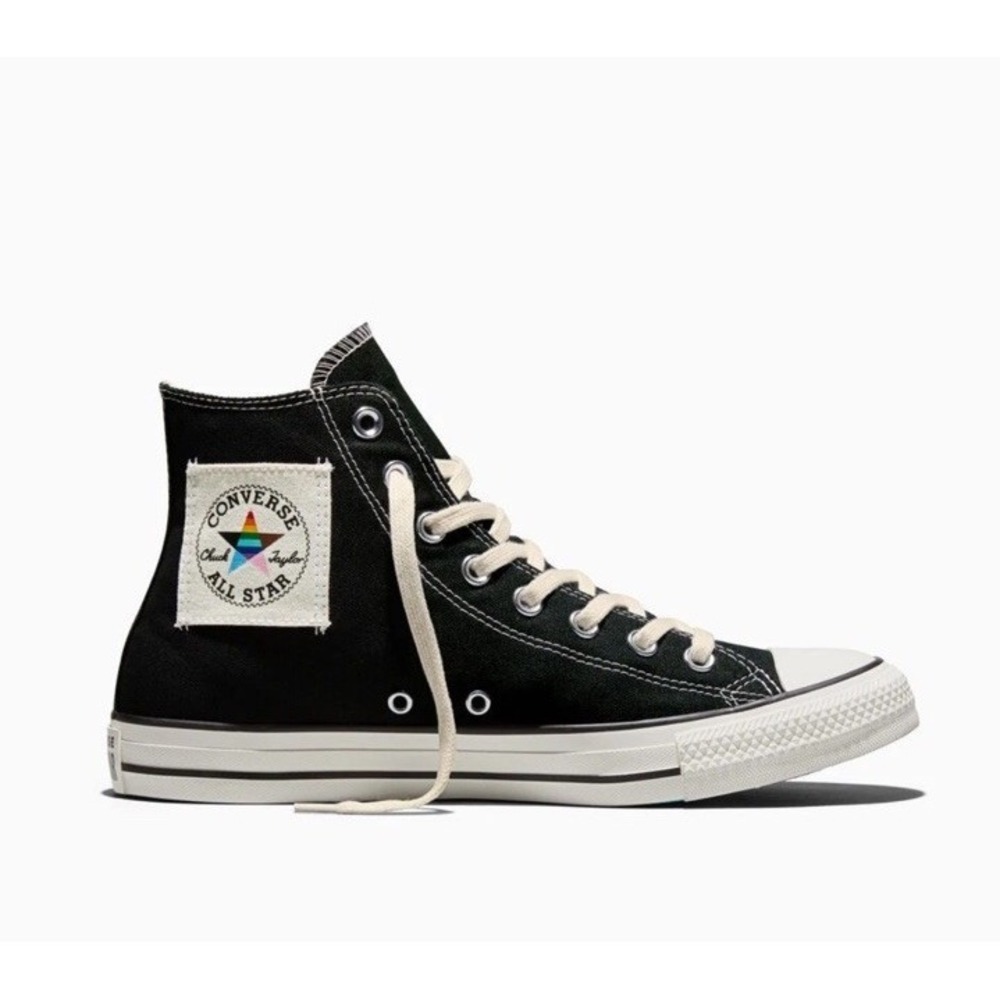 Converse Chuck Taylor All Star Pride Patch High-Top Shoes Black Woman's Sz 8